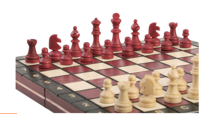 Magnetic Travel Chess Set & Board - Red