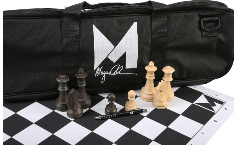 Magnus Carlsen Signature Series Chess Set, Bag And Board Combination The OFFICIAL Magnus Carlsen Branded Collection With Licensed Signatures!