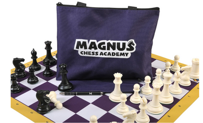 Magnus Chess Academy Signature Series Chess Set, Bag And Board Combination The OFFICIAL Magnus Chess Academy Branded Collection!