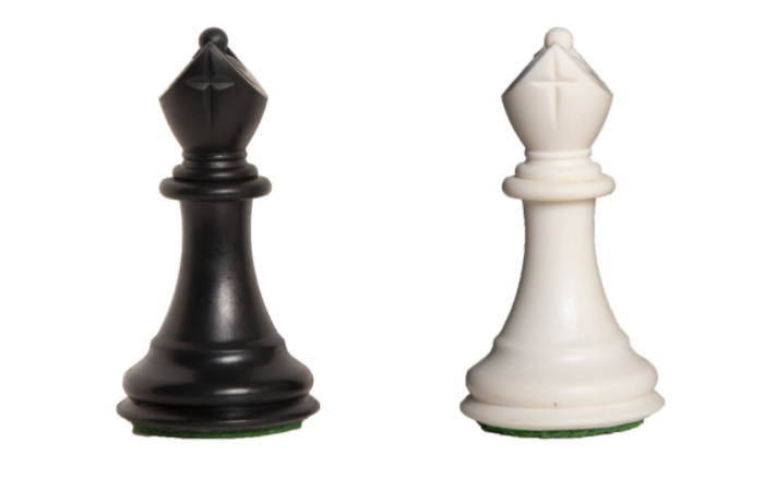 The Emperor Series Chess Pieces , Pearl White & Royal Blue Lacquered, 4.4  King