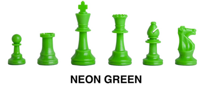 Regulation Plastic Colored Chess Pieces With 3.75" King