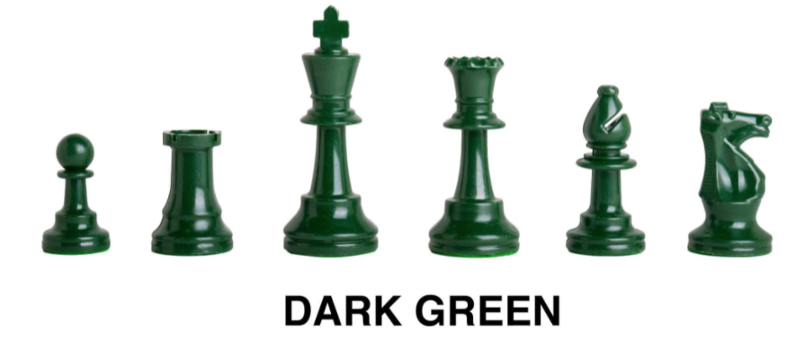 Triple Weighted Regulation Plastic Colored Chess Pieces With 3.75" King
