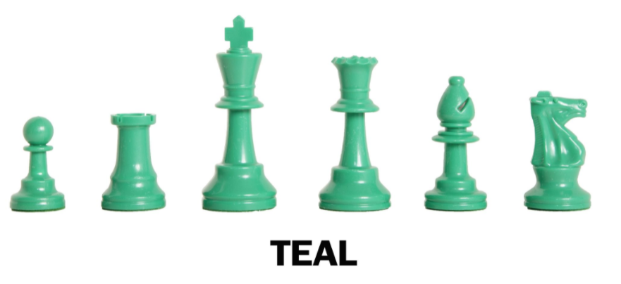 Triple Weighted Regulation Plastic Colored Chess Pieces With 3.75" King