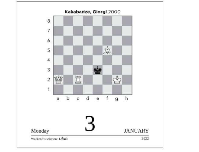 Chess 2022 Day-to-Day Calendar - A Year of Chess Puzzles