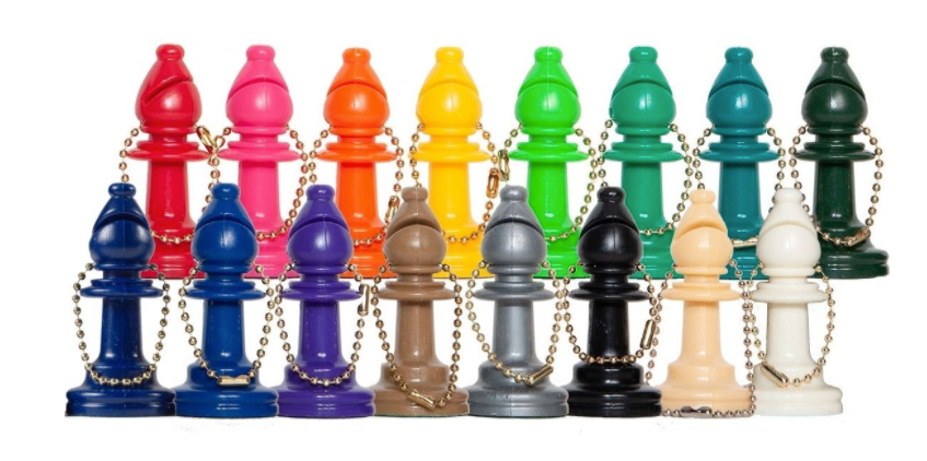 Plastic Chess Pieces Key Chains - Color Bishop