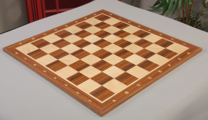 Burmese Rosewood and Maple Wooden Tournament Chess Board